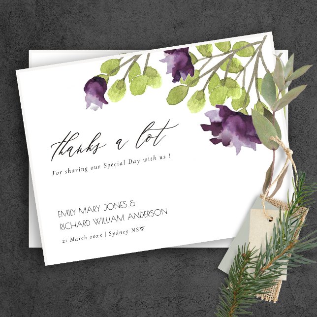 CARTE POSTALE ELÉGANT OR BLEU EAU COULEUR FLORAL MERCI (Créateur téléchargé)