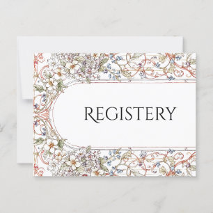 Carte Postale Elégant Pastel Vintage Floral Mariage Registre