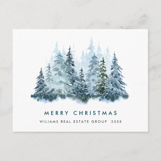 Carte Postale Elégant Pine Tree Noël Accueil d'entreprise (Devant)