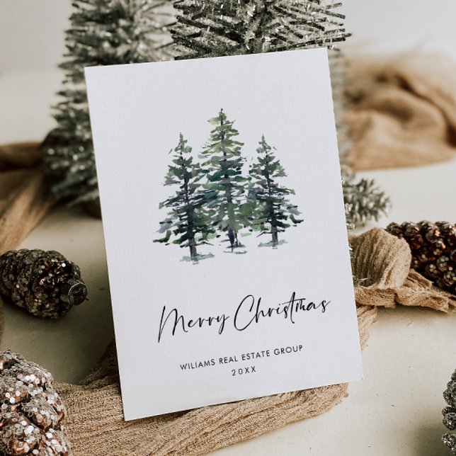 Carte Postale Elégant Pine Tree Noël Société Salutation (Créateur téléchargé)