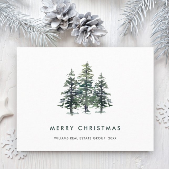Carte Postale Elégant Pine Tree Noël Société Salutation (Créateur téléchargé)