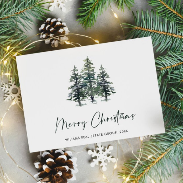 Carte Postale Elégant Pine Tree Noël Société Salutation (Créateur téléchargé)