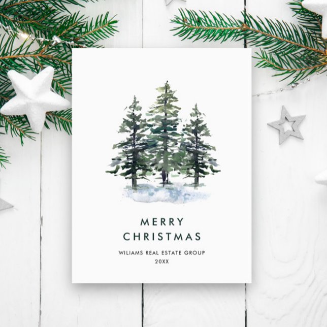 Carte Postale Elégant Pine Tree Noël Société Salutation (Créateur téléchargé)