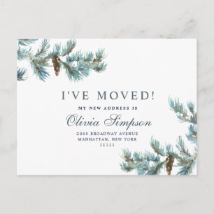 Carte Postale Élégant Pinecones de Noël Moving Faire-part
