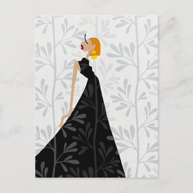 Carte Postale Elegant Poise Glam Fashion Art Postcard (Devant)
