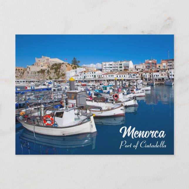 Carte Postale Elégant port de Minorque de Ciutadella (Devant)