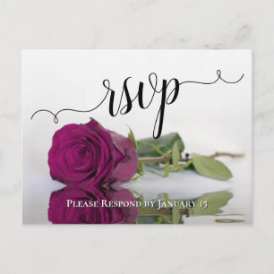 Carte Postale Elégant Reflet Magenta Rose mariage RSVP