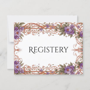 Carte Postale Élégant registre Vintage Nouveau Floral Mariage