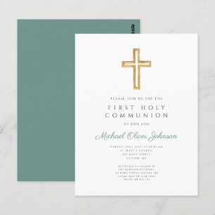 Carte Postale Elégant Religieux Garçon Première Communion