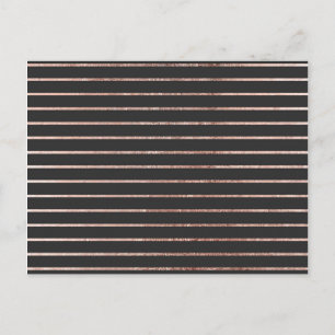 Carte Postale Élégant Rose chic Gold Stripes et noir