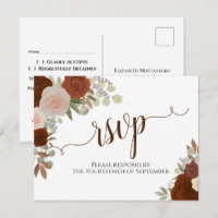 Elégant rouille orange aquarelle Roses mariage RSV