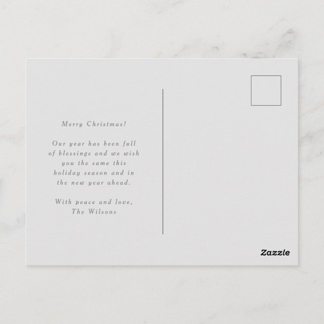 Carte Postale Élégant Script de Noël Bénédictions vacances (Dos)