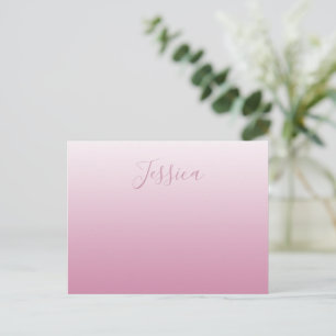 Carte Postale Élégant Script & Ombre Rose (toute couleur) Modifi