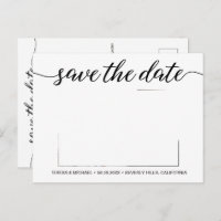 Élégant Script Photo Fiançailles Enregistrer La Da