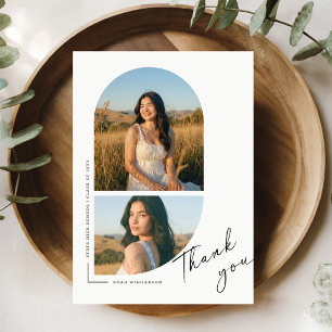 Carte Postale Élégant Script Photo Remerciements pour la fête de