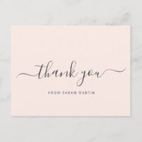 Élégant script rose vif Merci d'entreprise
