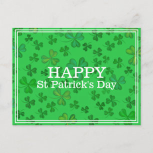 Carte Postale Elégant Shamrock de la Saint Patrick Motif - Vert