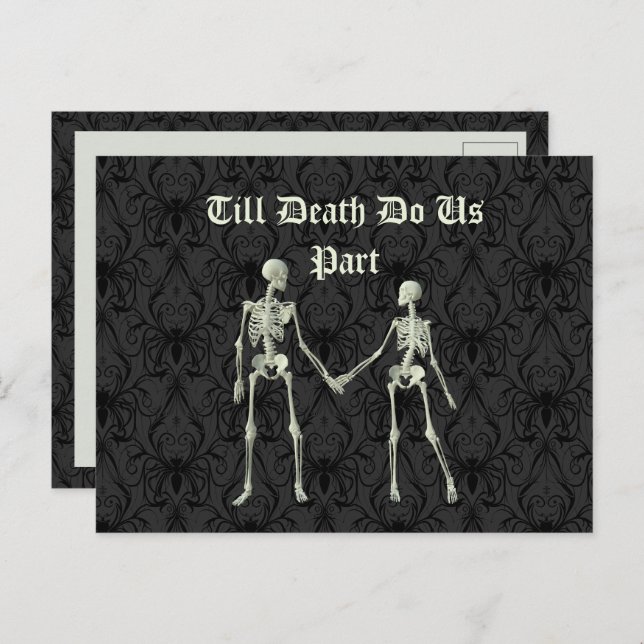 Carte Postale Elégant Skeletons Mariage Enregistrer la date (Devant / Derrière)