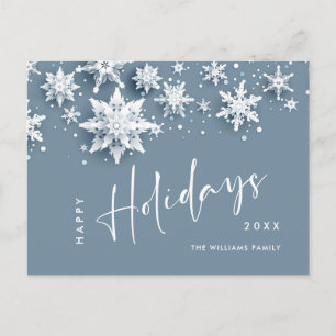 Carte Postale Élégant Snowflakes moderne Noël