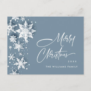 Carte Postale Élégant Snowflakes moderne Noël