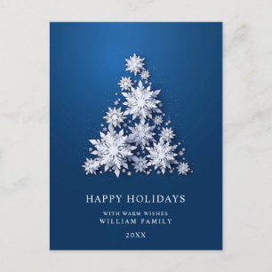Carte Postale Élégant Snowflakes Noël Arbre Salutation
