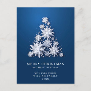 Carte Postale Élégant Snowflakes Noël Arbre Salutation