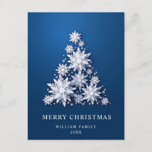 Carte Postale Élégant Snowflakes Noël Salutation vacances