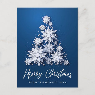 Carte Postale Élégant Snowflakes Noël Salutation vacances