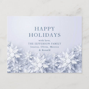 Carte Postale Élégant Snowflakes Noël voeux de Noël