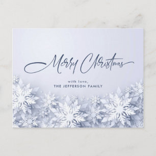Carte Postale Élégant Snowflakes Noël voeux de Noël