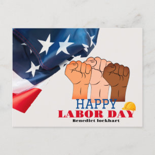 Carte Postale Elegant Solidarité Travailleur Fête du Travail ave