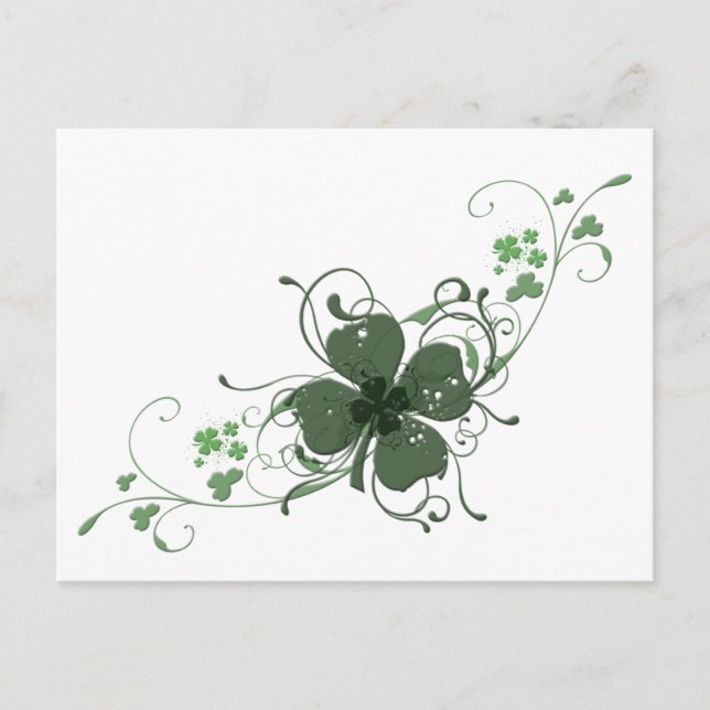 Carte Postale Elégant St. Patrick's Day Shamrock Design Art (Devant)