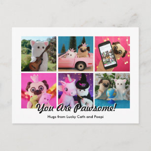 Carte Postale Élégant Style Simple Personnalisé Photo Collage