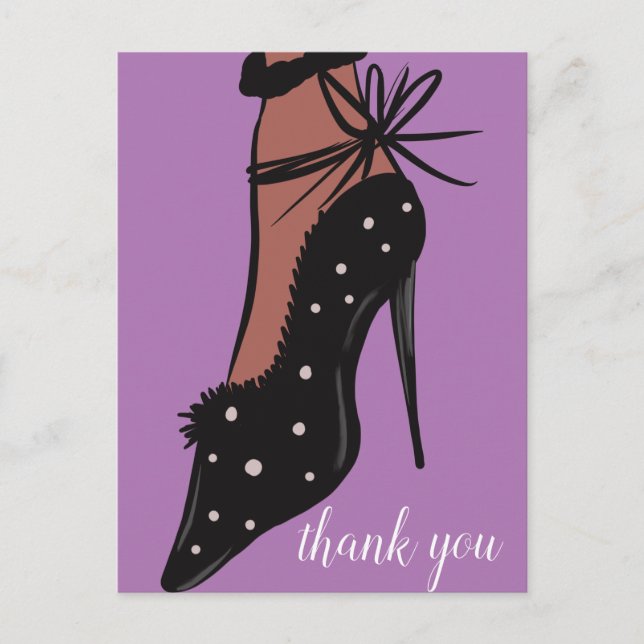 Carte Postale Elegant Talon Beauté Fashionista Blogger Purple (Devant)