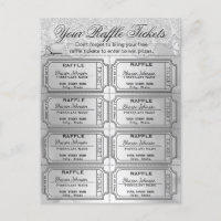 Élégant Tickets de raffle à huile d'argent