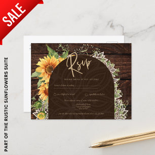 Carte Postale Elégant tournesol rustique et mariage dentelle RSV