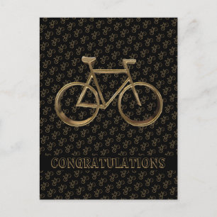 Carte Postale Élégant vélo d'or vélo cycliste cycliste