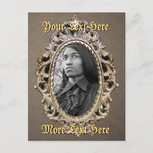 Carte postale élégante à double cadre (Devant)