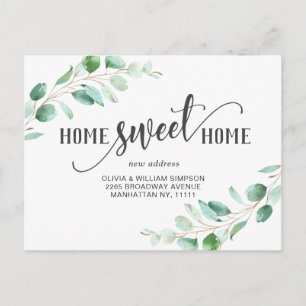 Carte Postale Elégante aquarelle Eucalyptus Moving Faire-part