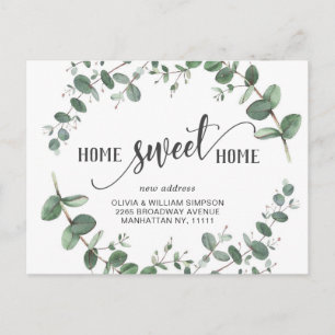 Carte Postale Elégante aquarelle Eucalyptus Moving Faire-part