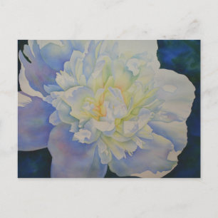 Carte Postale Elégante aquarelle fleurie de pivoine blanche