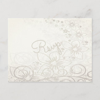 Carte Postale Elégante aquarelle Floral RSVP Faire-part de maria