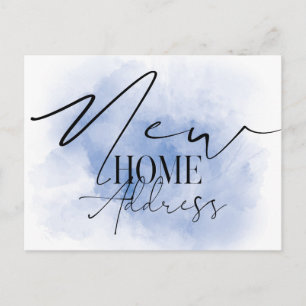 Carte Postale Elégante aquarelle Nouveau domicile Nouvelle adres