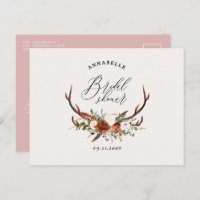 Élégante baby shower rose poudré floral rustique