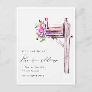 Carte Postale Élégante boîte aux lettres florale rose vif Nous a