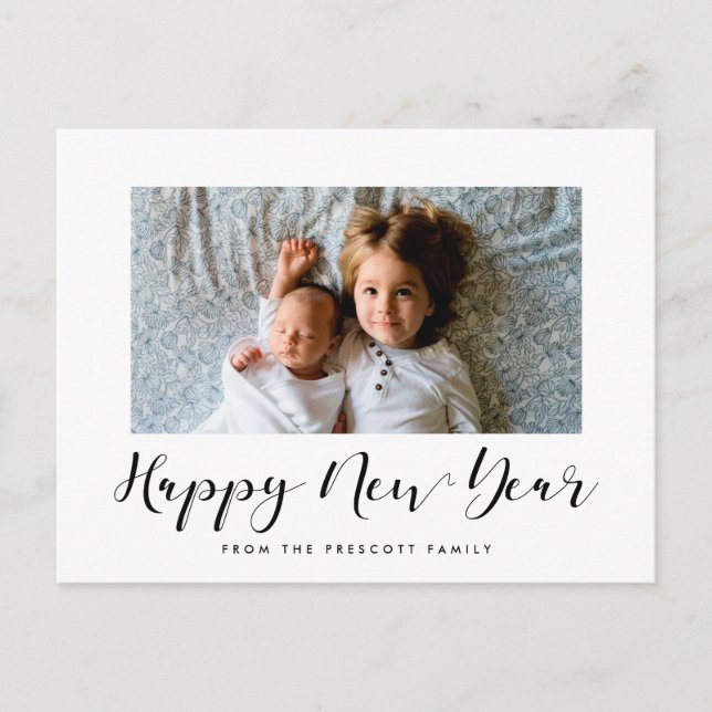 Carte Postale Élégante calligraphie Bonne année photo (Devant)