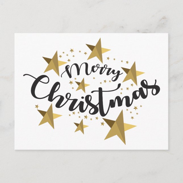 Carte Postale Élégante calligraphie Joyeux Noël (Devant)