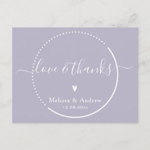 Carte Postale Élégante calligraphie - Lavender Mariage Merci