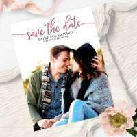 Élégante calligraphie mariage photo save the date