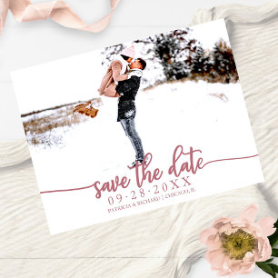 Carte Postale Élégante calligraphie mariage photo save the date